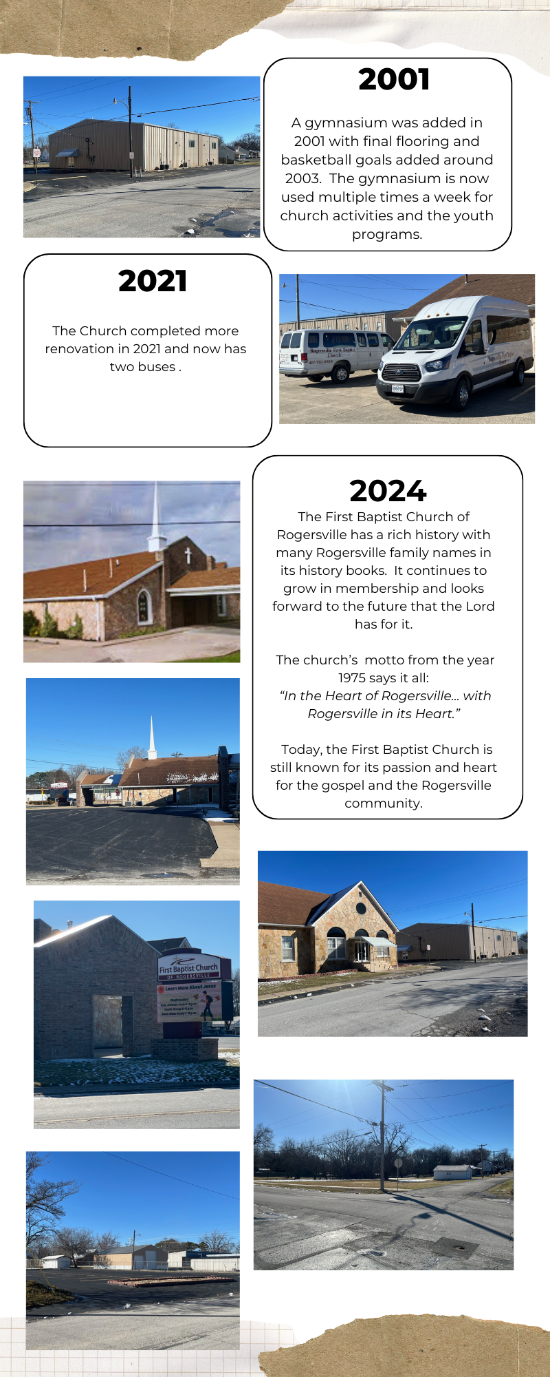 First Baptist Church of Rogersville's History Timeline page 2