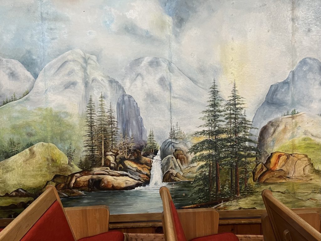 The Mural by Anna Moore in the First Baptist Church of Rogersville Missouri's Historic Sanctuary